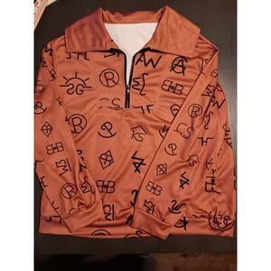Western Branding Iron Custom Design 1/4 Zip Pullover Size L